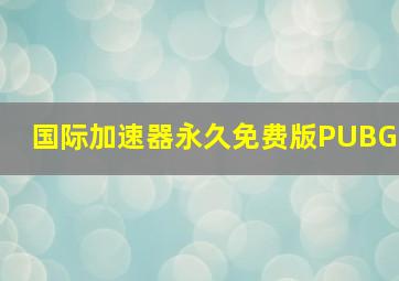 国际加速器永久免费版PUBG