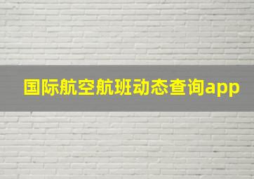 国际航空航班动态查询app