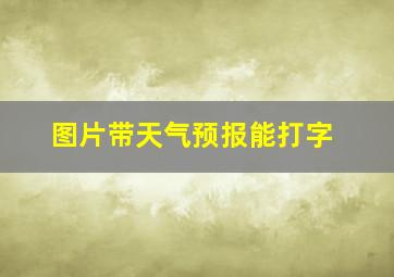 图片带天气预报能打字