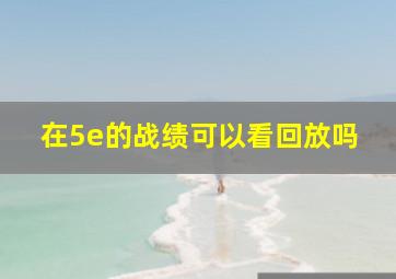 在5e的战绩可以看回放吗