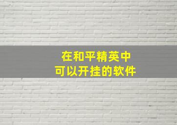 在和平精英中可以开挂的软件