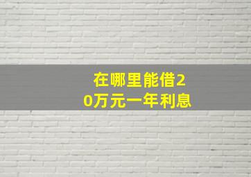 在哪里能借20万元一年利息