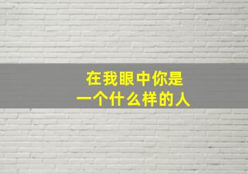 在我眼中你是一个什么样的人