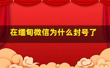 在缅甸微信为什么封号了