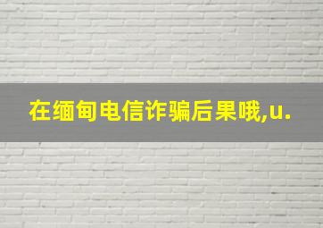 在缅甸电信诈骗后果哦,u.