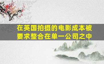 在英国拍摄的电影成本被要求整合在单一公司之中