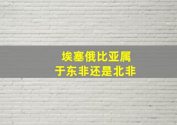 埃塞俄比亚属于东非还是北非