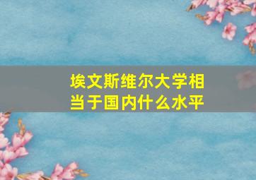 埃文斯维尔大学相当于国内什么水平