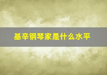 基辛钢琴家是什么水平