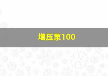 增压泵100