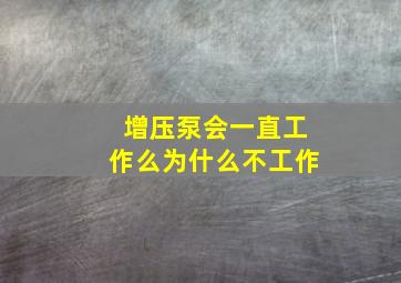 增压泵会一直工作么为什么不工作