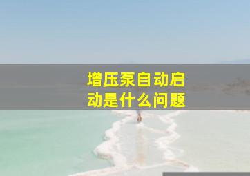 增压泵自动启动是什么问题