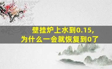 壁挂炉上水到0.15,为什么一会就恢复到0了