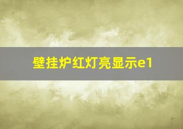 壁挂炉红灯亮显示e1