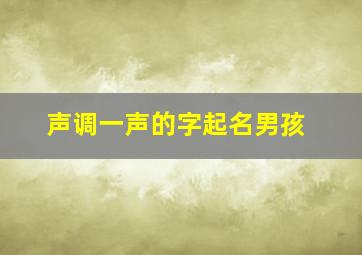 声调一声的字起名男孩