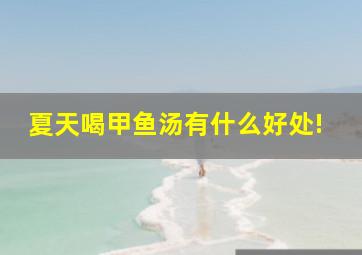 夏天喝甲鱼汤有什么好处!