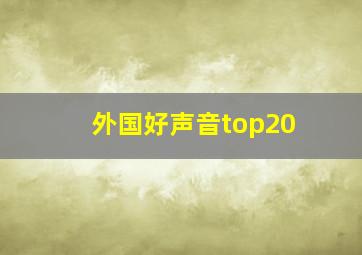 外国好声音top20