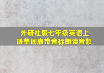 外研社版七年级英语上册单词表带音标朗读音频