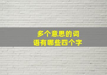 多个意思的词语有哪些四个字