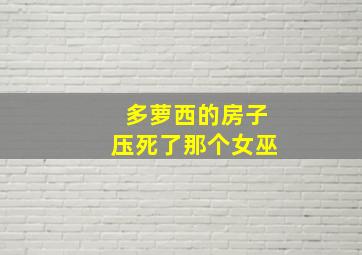 多萝西的房子压死了那个女巫