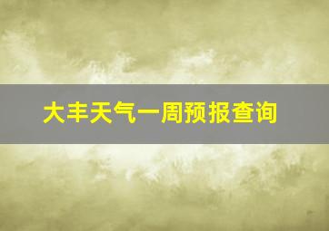 大丰天气一周预报查询