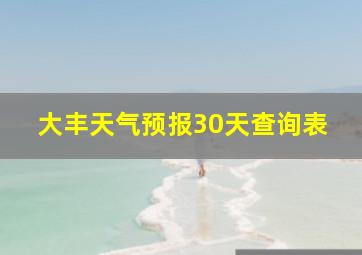 大丰天气预报30天查询表