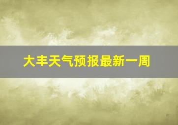 大丰天气预报最新一周