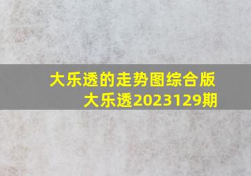 大乐透的走势图综合版大乐透2023129期