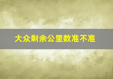 大众剩余公里数准不准