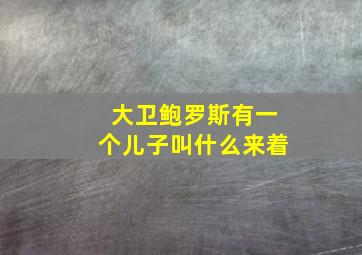 大卫鲍罗斯有一个儿子叫什么来着