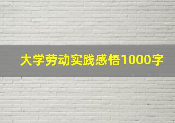 大学劳动实践感悟1000字