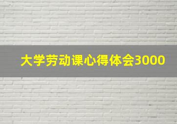 大学劳动课心得体会3000