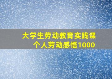 大学生劳动教育实践课个人劳动感悟1000