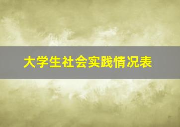 大学生社会实践情况表