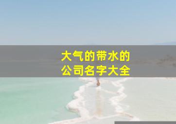 大气的带水的公司名字大全