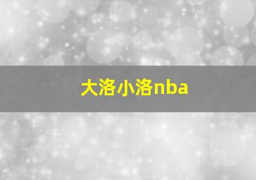 大洛小洛nba