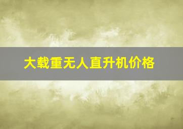 大载重无人直升机价格