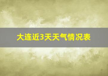 大连近3天天气情况表