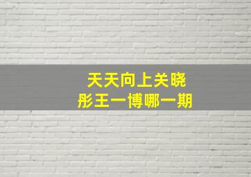 天天向上关晓彤王一博哪一期