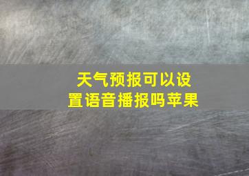 天气预报可以设置语音播报吗苹果