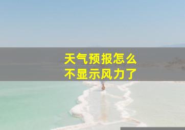 天气预报怎么不显示风力了