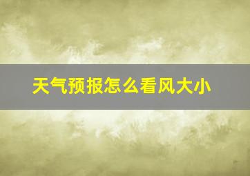 天气预报怎么看风大小