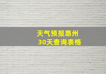 天气预报惠州30天查询表格