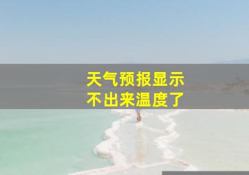 天气预报显示不出来温度了