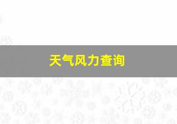 天气风力查询