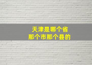 天津是哪个省那个市那个县的