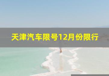 天津汽车限号12月份限行