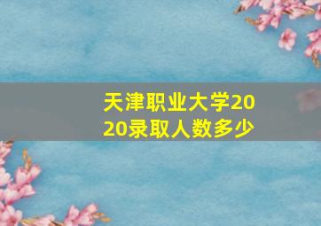 天津职业大学2020录取人数多少