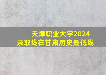 天津职业大学2024录取线在甘肃历史最低线