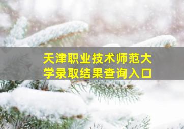 天津职业技术师范大学录取结果查询入口